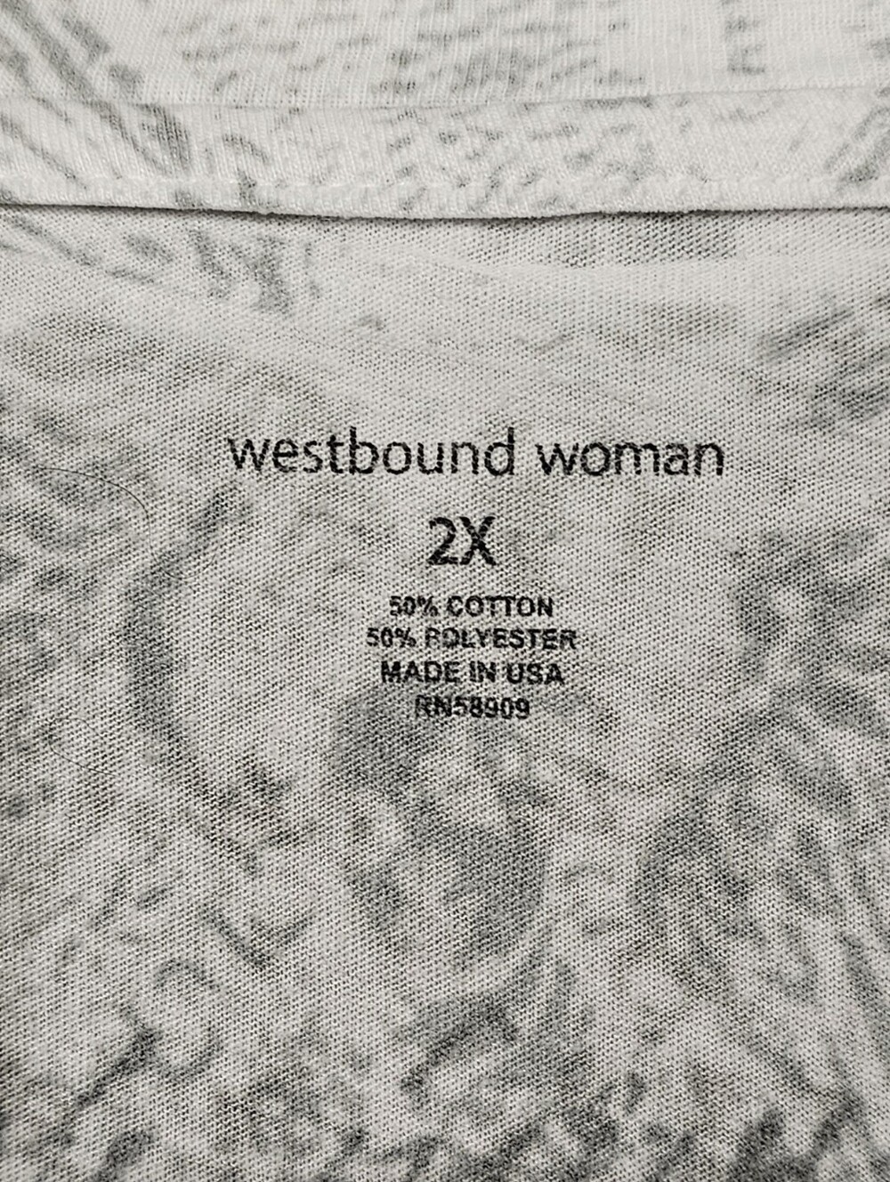Westbound White and Light Gray Floral Print Tunic Top - Picture 7 of 7